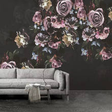 Papel tapiz con foto personalizada, mural decorativo 3D de estilo nórdico, pastoral, rosa de viento, Fondo de flores, mural de pared 2024 - compra barato