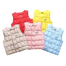 Baby Winter Vest Girls Cartoon Boys Autumn Coat Kid Down Jacket Children Cotton Outer Toddler Solid Color Clothes Waistcoat 2024 - buy cheap