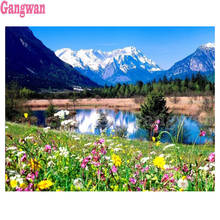 Full,square&round Diamond Embroidery,spring natural scenery 5d Diamond Painting,lake flower Cross Stitch,3D,Mosaic,pattern,Craft 2024 - buy cheap