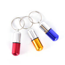 Mini Waterproof Metal Medicine Pill Box Case Bottle Holder Container Keychain 2024 - buy cheap