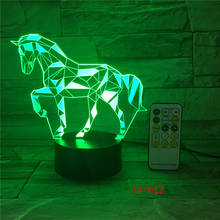 Horse 3d Night Light Colorful  Touch Creative Gift 3d Light Office Light Birthday Gift for Baby Room Lights 7 Colors Dro AW-622 2024 - buy cheap