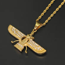 Stainless Steel Jewerly Hip Hop Necklace Double Side Rinstone Crystal Pendants SN182 2024 - buy cheap