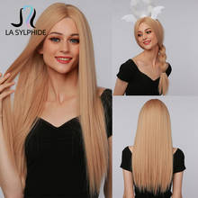 Синтетический парик La Sylphide, длинные прямые коричневые льняные парики для ежедневной вечеринки, косплей, термостойкий парик 2024 - купить недорого