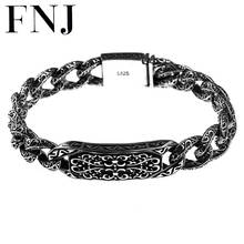 FNJ Auspicious Pattern Bracelet 925 Silver Width 11mm Original Pure S925 Silver Bracelets for Men Jewelry 2024 - buy cheap