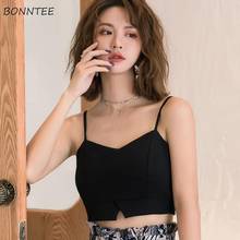Camis Women Sexy Black Female Crop Tops Sleeveless Spaghetti Straps Solid Fitness Lady Ins XS-L Design Artistic Tender Aesthetic 2024 - buy cheap