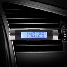 1 шт. портативные 2 в 1 автомобильные цифровые часы и дисплей температуры электронные часы термометр автомобильные часы календарь 2024 - купить недорого