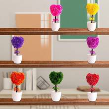 Heart Shape Small Tree Potted Bonsai Ornaments For Home Garden Hotel Bathroom Bedroom Decoration Desktop Artificial Plants Bonsa 2024 - buy cheap