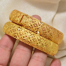 1-4pcs Dubai Arab Copper Plated 24K Gold Multi shape Bracelet Curb Cuban Chain Gold Color Bracelets Bangle For Men Women Jewelry 2024 - buy cheap