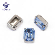 YANRUO-piedras y cristales octagonales de zafiro claro, diamantes de imitación cosido de Strass, para manualidades, todos los tamaños, 4610 2024 - compra barato