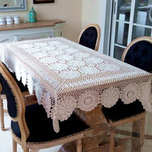 Mantel de algodón con diseño de flores, decoración para mesa, sofá, cortina, tejido de ganchillo hecho a mano, mesa de centro para el hogar, 1 ud./lote 2024 - compra barato