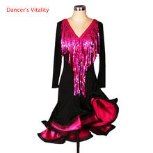 Latin dance costume senior sexy tassel sleeveless latin dance dress for women latin dance competition dresses S-4XL 2024 - buy cheap