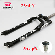 BOLANY MTB Bike Fork 100mm Travel 26'' Mountain Bicycle Suspension Fork 4.0" Tire Beach Snow Bike Supention Fat Fork Coil Spring 2024 - buy cheap