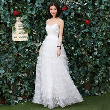 KAUNISSINA Simple Wedding Dress Women V-neck Spaghetti Straps Sleeveless Floor-Length Elegant White Wedding Gowns for Bride 2024 - buy cheap