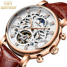KINYUED Skeleton Automatic Watch Men Sun Moon Phase Waterproof Mens Tourbillon Mechanical Watches Top Brand Luxury Wristwatches 2024 - buy cheap