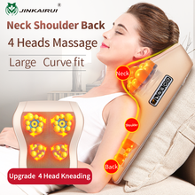 Jinkairui-massagem corporal elétrica, almofada infravermelha de aquecimento, shiatsu, dispositivo de massagem para relaxamento de pescoço, ombro, costas 2024 - compre barato