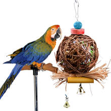 Птичье подвесное гнездо, попугай Sepak игрушка-такро, Ротанговые шарики, забавные птицы, игрушки для скалолазания, маленькие животные, жевательный шар, клетка для домашних животных 2024 - купить недорого