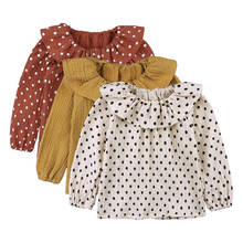 Fashion Dot Kids Girls Tops Cotton Linen T Shirt Girl Clothes Spring Autumn Kids T-Shirt Cute Children Clothes 1-5 Years 2024 - buy cheap