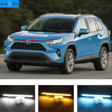 LED Daytime Running Lights for Toyota RAV 4 2019 2020 RAV4 DRL Yellow Turn signal Lamp Waterproof ABS Cover 2024 - buy cheap