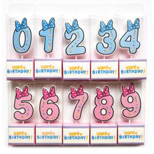 Vela azul rosa de número de bolo, para festa de aniversário de 0 a 9 anos, vela envelhecida, materiais para decoração de festa infantil, 1 peça 2024 - compre barato