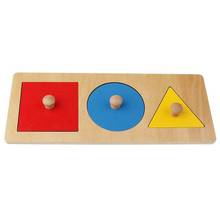 1 Kit Montessori Geometrie Wooden Toy - Educational Game Early Learning Toy for Child Baby (Round + triple-cornered- + Square) 2024 - buy cheap