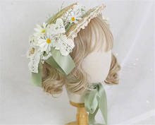 Mori Girl Lolita Handmade Straw Hat Gorgeous Elegant Tea Party Flat Cap Multilayer Lace Bonnet  Hat  D292 2024 - buy cheap