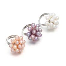 New 6-7mm Hand-woven Pearl Flower Ring Multi-style Simple Fashion DIY Jewelry Gift Ring 25mm 2024 - buy cheap