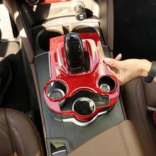 Red Real Carbon Fiber for Alfa Romeo Giulia Stelvio 2017- 19 Car Interior Center Console Gear Shift Panel Cover Trim Accessories 2024 - купить недорого