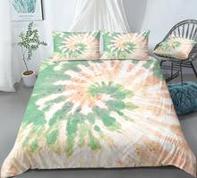 Tie Dye Bedding Set Green Orange Bed Linen Kids Girls Boys Duvet Cover Set  Tie Dye Home Textiles Adults Microfiber Bedclothes 2024 - buy cheap