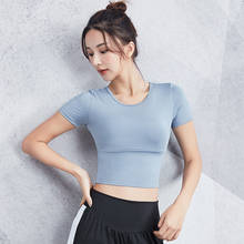 Женская компрессионная рубашка VANSYDICAL для йоги, сексуальный укороченный топ, спортивная одежда для женщин, для занятий спортом, бега, с коротким рукавом для тренировок, рубашка для женщин 2024 - купить недорого