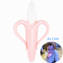 Cepillo de dientes de entrenamiento de silicona para bebé, mordedor seguro con forma de plátano, juguete para morder, anillo de dentición, regalo para bebé, 1 ud. 2024 - compra barato