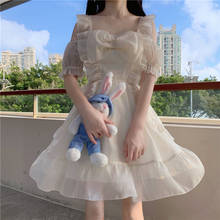 Novo vestido japonês lindo vestido branco puro vestido de lolita com laço laço gótico estilo vitoriano anjo kawaii vestidos para festa 2024 - compre barato