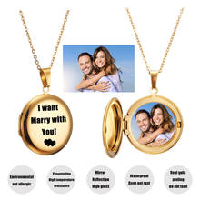 Photo Name Custon Necklace Personalized Letter Jewelry Women Gold Silver Color Photo Frame Choker Customized Necklaces for Men 2024 - buy cheap