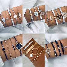 KSRA Bohemian Bracelet Set For Women Geometric Shell Star Map Heart Natural Stone Beads Chain Pendant Bracelet Boho Jewelry 2020 2024 - buy cheap
