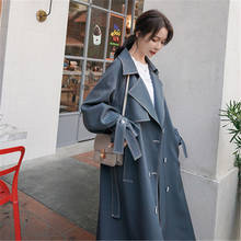 2022 Spring Autumn Korean chic loose Long Windbreaker Female new British Double Breasted Trench Coat for Women m534 2024 - buy cheap