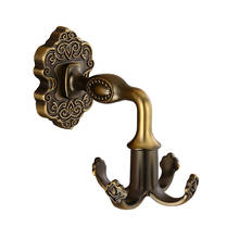 Bathroom Robe Hooks Aluminum Antique Nail Punched Clothes Rack Key Hanger Bath Hardware Carved Base 4 Hooks Free Shipping 2024 - buy cheap