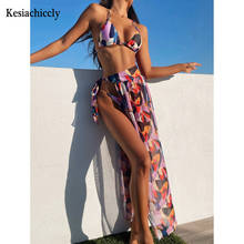 Сексуальное летнее длинное платье Kesiachiccly с V-образным вырезом и принтом, женские пляжные платья с открытой спиной, женские повседневные праздвечерние чные платья в стиле бохо 2021 2024 - купить недорого