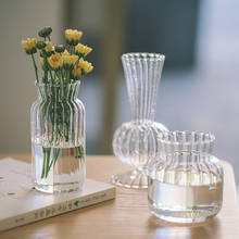 Стеклянная ваза, искусственная прозрачная Цветочная ваза, композиция, декоративные вазы для гостиной 2024 - купить недорого