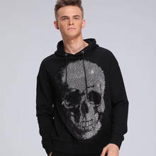 2019 New Mens Brand Designer Hoodies Men Rhinestone Skull 100% Cotton Fashion Sweatshirts Autumn Hot Sale Brand Pullover DY8890 2024 - buy cheap