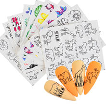 Pegatinas 3D con letras en inglés para uñas, calcomanías con diseño de corazón de amor y mariposa, accesorios de manicura a la moda, novedad 2024 - compra barato