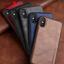 X-nível capa de couro para iphone, luxo, ultra leve, silicone macio, à prova de choque, capa, coque para iphone x xs xr 2024 - compre barato