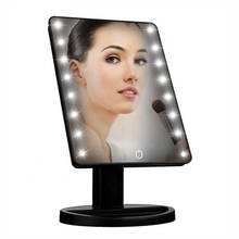 Portable Makeup Mirror 22 Light LED Touch Screen Makeup Mirror  Folding Adjustable Desktop Beauty Vanity Table Stand Mirrors 2024 - buy cheap