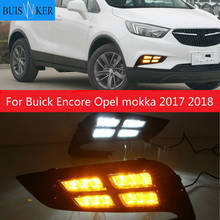 Дневные ходовые огни для Buick Encore Opel mokka 2017 2018 светодиодный дневные ходовые огни, противотуманные огни желтого цвета, 1 пара 2024 - купить недорого