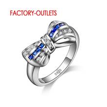 Elegant Jewelry 925  ColorBague Bijoux Women Wedding Engagement Rings Blue Cubic Zircon Ring 2024 - buy cheap
