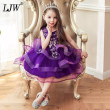 Платье принцессы с вышитыми цветами для маленьких девочек; платье-пачка для свадебной вечеринки; Детские платья для маленьких девочек; модная детская одежда 2024 - купить недорого