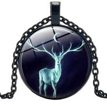 New Jewelry Statement Necklace Christmas Elk Creative Time Glass Convex Round Pendant Necklace Children's Gift 2024 - buy cheap