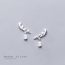 Modian Classic 925 Sterling Silver Angel Wings Rose Gold Color Charm Stud Earrings for Women Dazzling Cubic Zircon Jewelry 2024 - buy cheap