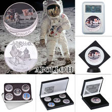 WR Apollo 11-monedas de plata del 50 ° aniversario, coleccionables con soporte para monedas, US Challenge, medalla, coleccionista, regalo, envío directo 2024 - compra barato