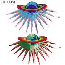 ZOTOONE-Parche de Planeta de talla grande, bordado con lentejuelas, conjunto de pegatinas de tela para chaquetas, ropa DIY, accesorios bonitos, insignia E 2024 - compra barato