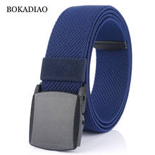 BOKADIAO Men&Women fashion wild Nylon belt luxury Plastic buckle Stretch elastic canvas Belts for men jeans waistband male strap 2024 - buy cheap
