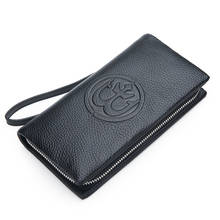 Men's Cowhide Day Clutch New Design Zipper Long Wallet Male Big Capacity Business Handbag Casual Phone Case Card Holder 2024 - buy cheap